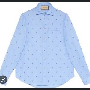Gucci- mens cotton long sleeve with double interlocking G logo